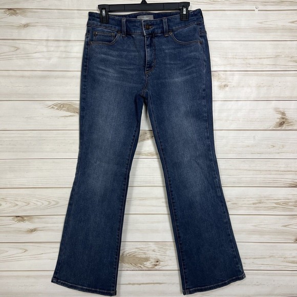 Chico's Denim - Chicos Womens Jeans Size 00 Short Medium Wash Blue Flare Leg So Slimming E 22